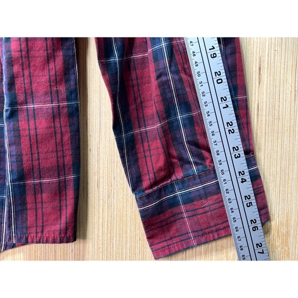 DOCKERS - Men's Long Sleeve Plaid Shirt - Burgundy - XXL - Picture 5 of 14